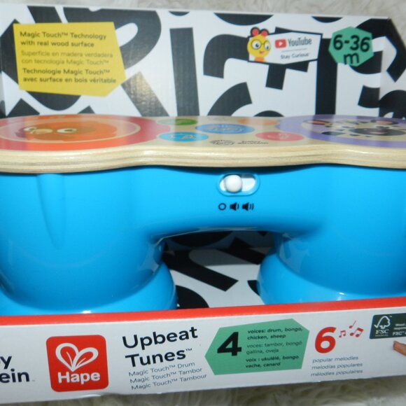 Baby Einstein Upbeat Tunes Magic Touch Wooden Drum Musical Toy🆕Ships Fast💨⚡🚚 - Picture 5 of 14